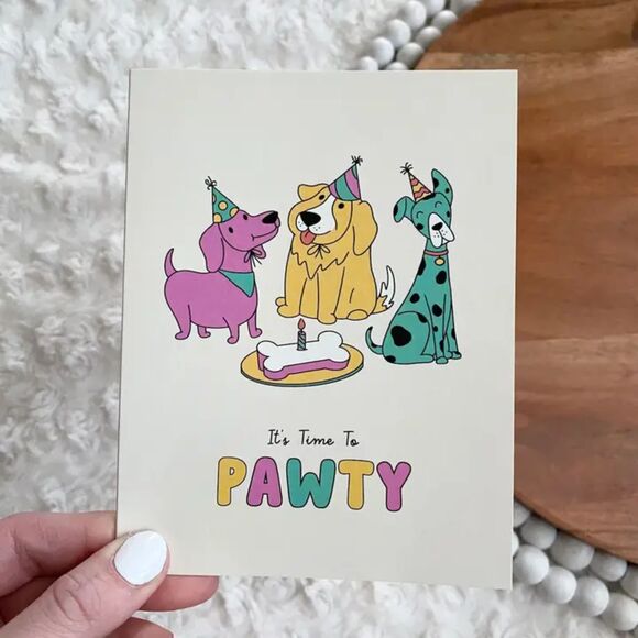 "It's Time To Pawty" Greeting Card - Picture 4 of 5